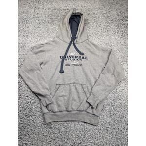 Universal Studios Hollywood Hoodie Adult Small Blue Gray Sweater Embroidered Men